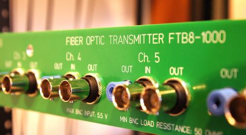 EHT FTB8-1000 Fiber optic transmitter with 50 Ω input impedance and 3 ns typical rise / fall times.