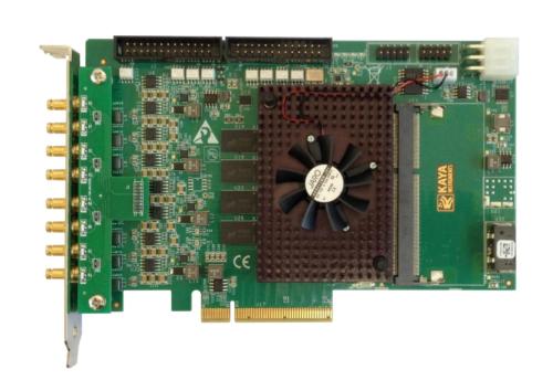 Kaya KY-FGK-801 Komodo CoaXPress Frame Grabber FPGA board with 136 Gb/sec DDR3 memory, GPIO interface, and image processing: FFC, DeBayer, color correction. 