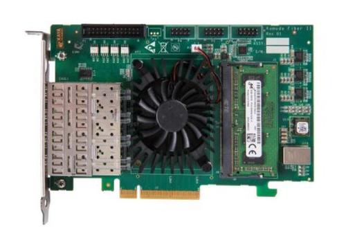 Kaya Komodo Fiber Frame Grabber FPGA card with flexible 144 Gb DDR3 supporting 128 Gbps and GPIO connection. 