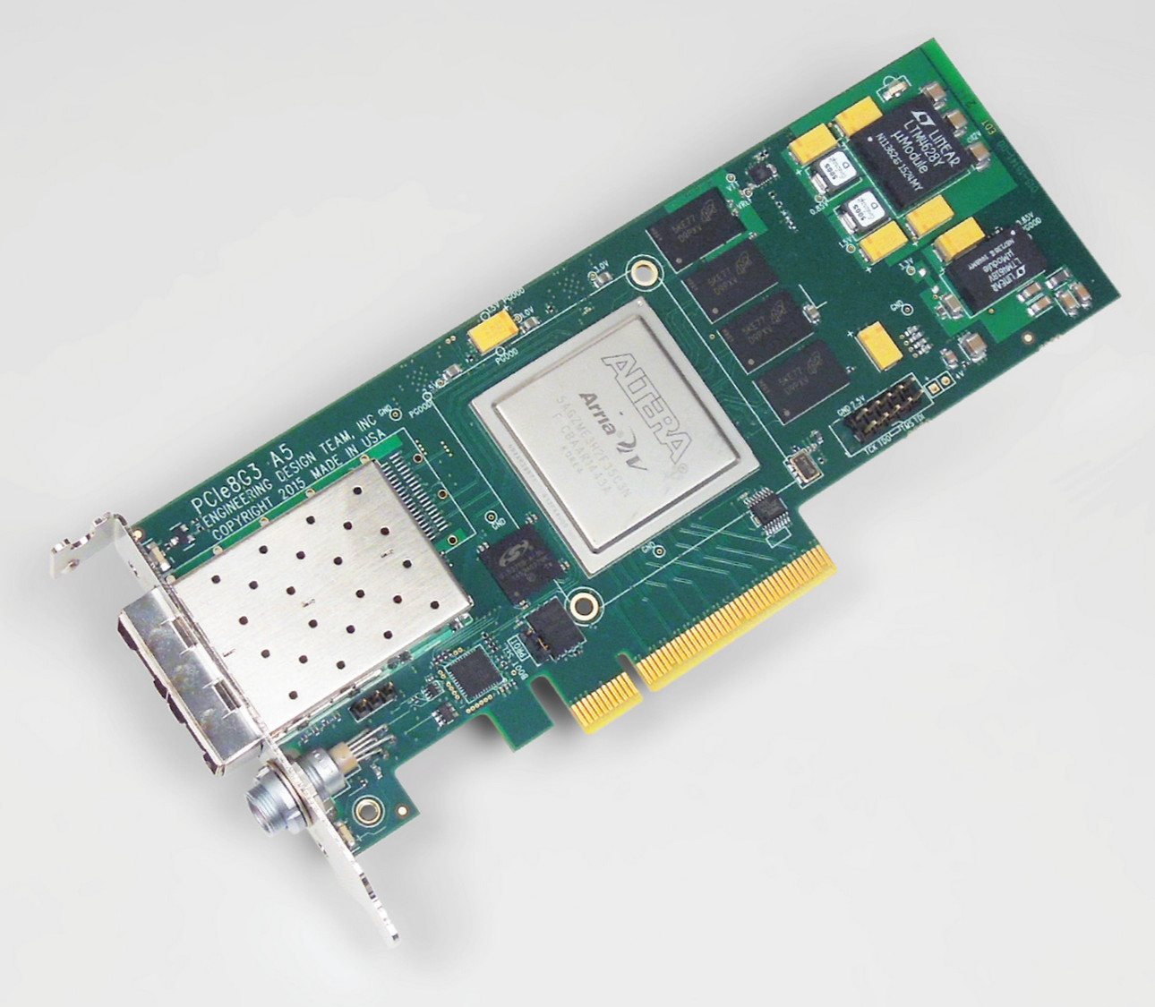 EDT PCIe8g3 A5-10G – Intel Arria V FPGA, 2x 10G SFP/+ – Sky Blue Microsystems GmbH