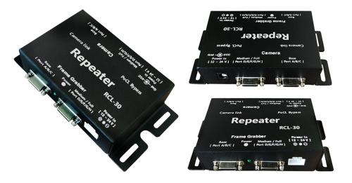 Syscom RCL-30 Camera Link Repeater mit Basis-, Mittel- oder Vollmodus-Konfiguration und 20 - 85 MHz Pixeltaktbereich.