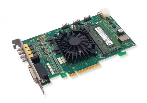 Kaya KY-FGK-II-CXP Komodo II CoaXPress Frame Grabber FPGA board with 4x 12.5 Gbps channels supporting up to 50 Gbit/s camera data transfer rate, GPIO features, image processing. 