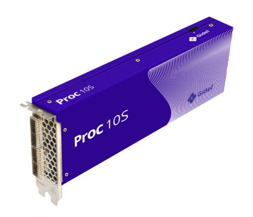 Gidel Proc10S FPGA accelerator board with SoC Quad-core 64-bit ARM Cortex-A53 MPCore processor and full-height, double-width, 3/4 length form factors.
