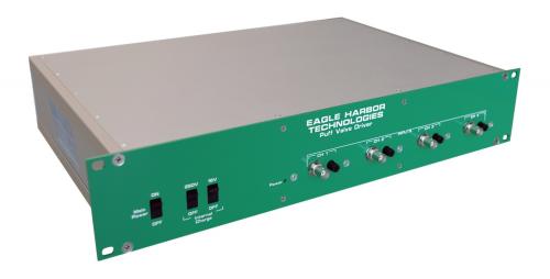 Eagle Harbor Technologies Pulse Amplifier Puff Valve Driver supports 10 A per 4x channel with bursts to 40 A and Frequency up to 250 Hz. 