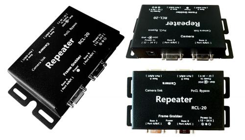 Syscom RCL-20 Camera Link Repeater unterstützt Dual Base Medium Configuration und Pixel Clock von 20 bis 85 MHz.