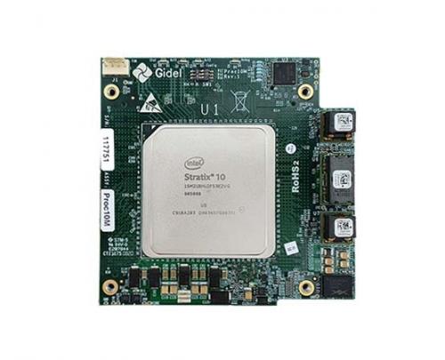Gidel Proc10M / Proc10N mit ultrakompaktem Modul Stratix 10 2100 MX HBM2 FPGA, das 2.073.000 LEs und 7.920 18 x 19 MAC unterstützt.