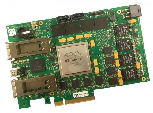 BittWare S5PCIe-HQ ist eine PCIe-Steckkarte mit Intel Stratix VGX oder GS FPGA, bis zu 952.000 Logikelementen und bis zu 62 MB Embedded-Speicher pro FPGA.