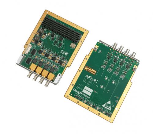 Kaya KY-FMC-II-CXP FPGA Mezzanine Card with up to 4x 12.5 Gbps CoaXPress links and Micro BNC connectors. 