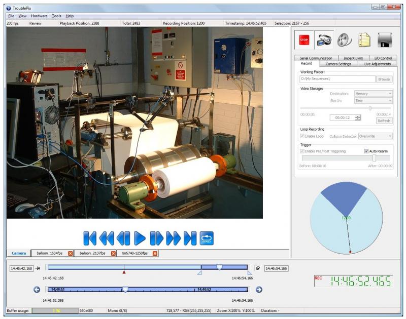 Norpix TroublePix Studio Überwachung und Fehlerbehebung Software unterstützt über 200 verschiedene Marken von Kameras und Framegrabber.