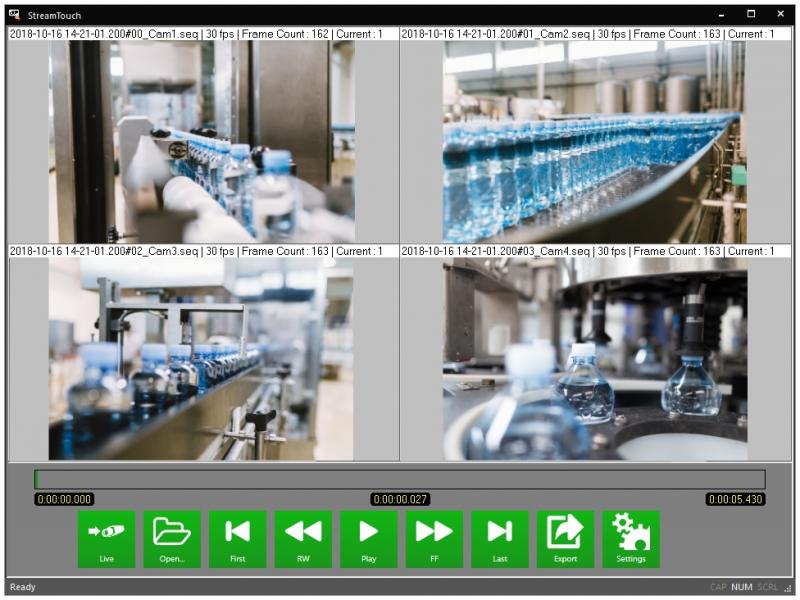 NorPix StreamTouch Studio mit Touchscreen oder Maus.