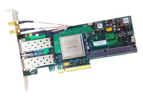 BittWare A5PS is a half-height / half-length PCIe slot card with Intel Arria V GZ FPGA supporting up to 8 GB of DDR3 SDRAM with ECC, 512 MB RLDRAM3, 36 MB QDRII-plus. 