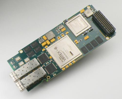 OCM 2.7G Mezzanine for full-size or mid-size AMC main board featured Xilinx Virtex 6 optical / electrical 1 GbE or OC3/12/48 (STM1/4/16) by Engineering Design Team, Inc. 
