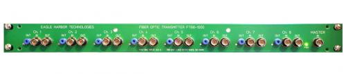 EHT FTB8-1000 Fiber optic transmitter front panel with 50 Ω input impedance and 8 channel.