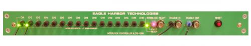Vorderseite des EHT ILC-16-1000 Faseroptischen Interlock-Controllers mit typischen Anstiegs- / Abfallzeiten unter 5 ns. 