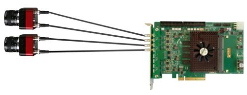 Dual Komodo CoaXPress Frame Grabber Topology for Kaya KY-FGK-400 showing the card and 2x camera links. 