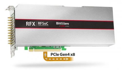Das BittWare RFX-8441 PCIe RFSoC Board ist mit Xilinx Hard IP-Unterstützung für duales 100 GbE und PCIe Gen4 ausgestattet.