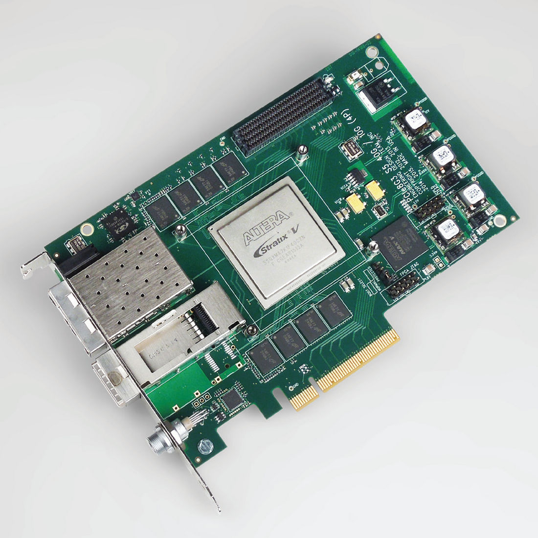 EDT PCIe8g3 S5-40G – Intel Stratix V FPGA, 1x 40G QSFP+, 2x 10G SFP/+s – Sky Blue Microsystems GmbH